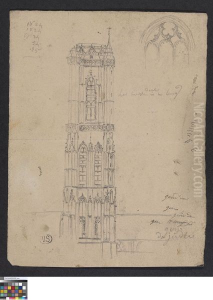 De toren van Sint-Baafskerk in Gent - view 1