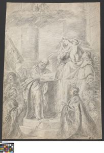 Madonna mit Kind verehrt durch Heilige und Stifter Madonna mit Kind verehrt durch Heilige und Stifter