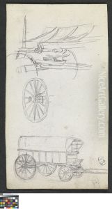 Studies van een huifkar / kleedwagen