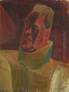 Portret van Constant Permeke by Frits Van Den Berghe