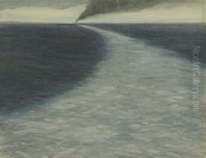 Marine met kielzog by Leon Spilliaert