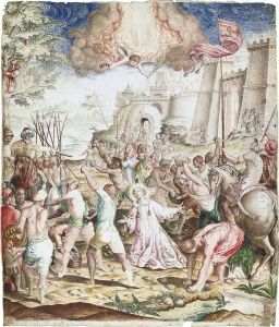 The Stoning Of St Stephen by Giovanni B. (Il Genvovese) Castello