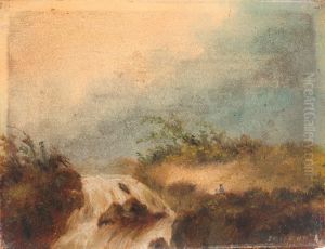 Landscape with waterfalls by James Ensor