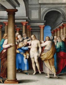 The Incredulity Of Saint Thomas by Giovanni B. (Il Genvovese) Castello