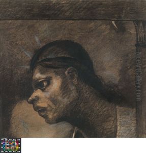 Een man van het volk. Tekening voor een illustratie in Le Jure van Edmond Picard by Odilon Redon