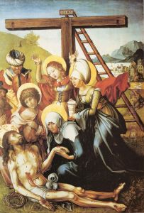 Die sieben Schmerzen Maria, Mitteltafel, Szene: die Beweinung Christi by Albrecht Durer