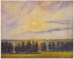 Sunset at Eragny by Camille Pissarro