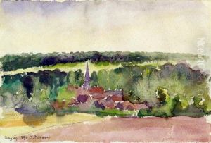 View of Eragny by Camille Pissarro