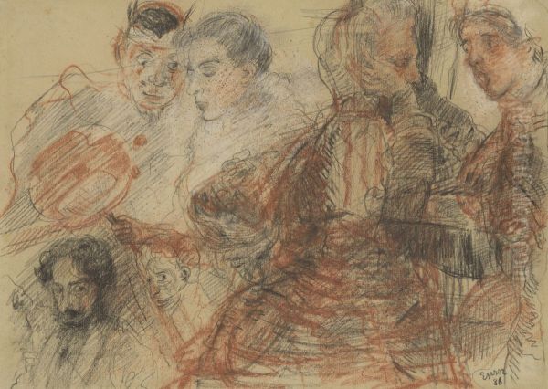 Zelfportret en figuren - Ensor en zijn familie - view 1