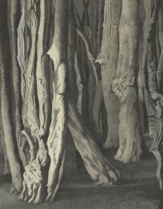Bomen (Knoestige boomstammen) by Leon Spilliaert