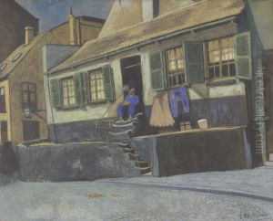 Het huis genaamd "De Preekstoel" te Oostende by Leon Spilliaert
