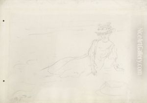 Liggende vrouw by James Ensor
