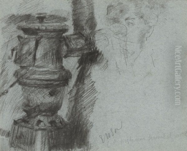 Kachel en figuren (recto) - view 1