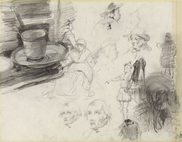 Kop, schoteltje en figuren (recto) - view 1