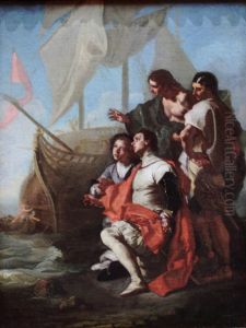 Christoph Colombus discovers America by Francesco Solimena