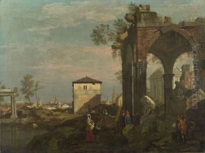 A Caprice Landscape with Ruins by Bernardo Bellotto