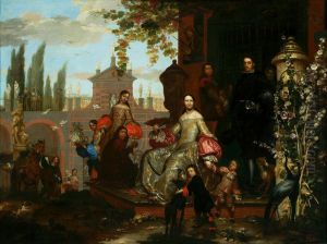 Family portrait by Jan van, the Younger Kessel