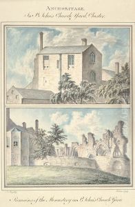 Anchoritage in St. John's Church yard, Chester; Remains of the monastery in St John's Church yard by John Ingleby
