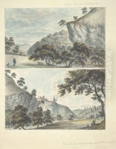 Bryn Tirion looking up ; Bryn Tyrion looking down, near Skiviog by John Ingleby