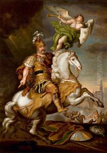 John III Sobieski at the Battle of Vienna. by Jerzy Siemiginowski-Eleuter