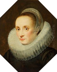 Portret damy (Margaretha de Vos, zona Fransa Snydersa?) by Cornelis De Vos