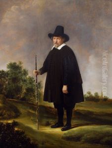 Portrait of a man against landscape