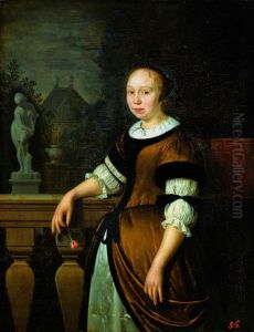 Portrait of a young lady with a rosebud Portrait of a young lady with a rosebud