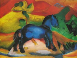 Le cheval bleu. by Franz Marc