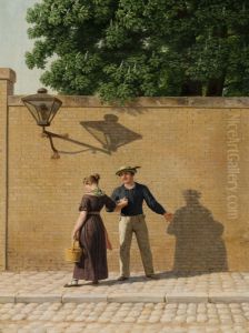 A sailor taking leave of his girl by Christoffer Wilhelm Eckersberg