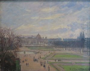 The Tuileries Gardens, Bright Cloudy Weather by Camille Pissarro
