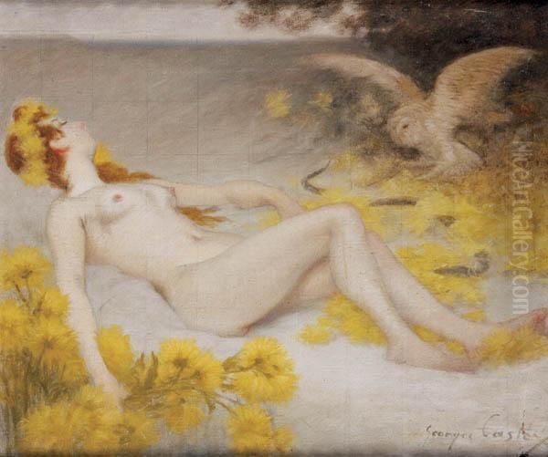 Reclining Nude With Owl And Snake Between Them - view 1