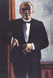 Self-Portrait in Tuxedo by Max Beckmann