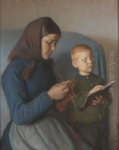 Lektien gennemgaes by Anna Ancher