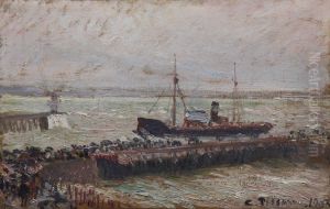 Entrance to the Harbour at Le Havre, Overcast Sky