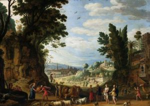 Rebecca and Eleazar. by Willem van Nieulandt II