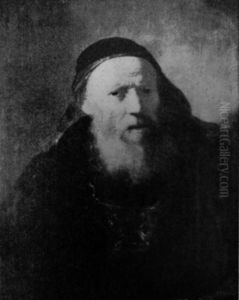 Portrait of a rabbi. by Rembrandt