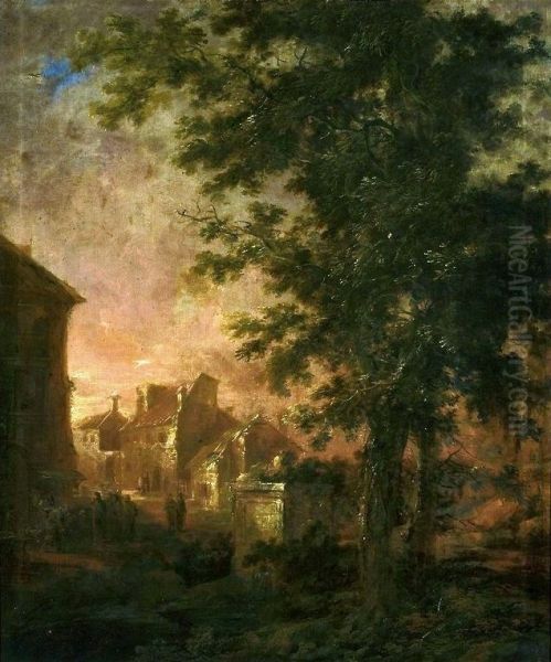 Landscape with architecture and a scene from the New Testament. - view 1