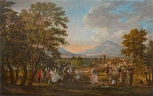 Minuet in the park. by Daniel Nikolaus Chodowiecki
