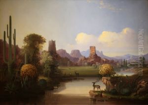 Chain of Spires Along the Gila River by John Mix Stanley