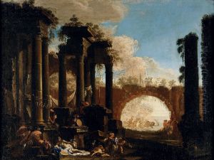 Mythological Figures among Ruins by Clemente Spera