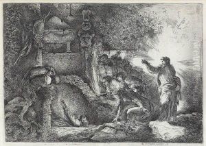 The Raising Of Lazarus by Giovanni Francesco Castiglione
