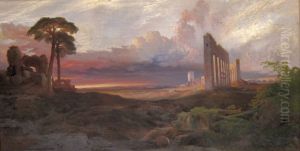 Rome, from the Campagna, Sunset by Thomas Moran