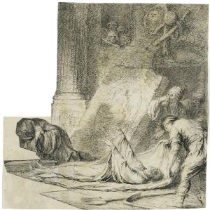 The Raising Of Lazarus by Giovanni Francesco Castiglione