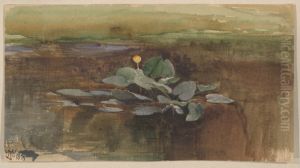 Study of a Water Lotus by Thomas Moran
