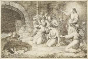 The Raising Of Lazarus by Giovanni Francesco Castiglione