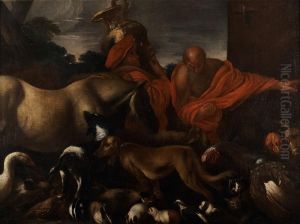 Noe Levando Os Animais Para A Arca by Giovanni Francesco Castiglione