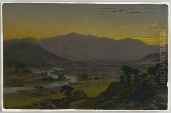 River Valley in the Moonlight - view 1