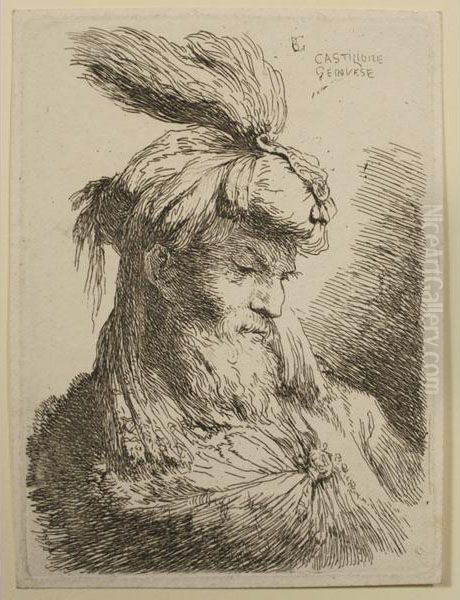Oriental Head by Giovanni Benedetto Castiglione