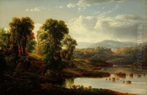 Landscape with Fisherman by William Louis Sonntag, Sr.