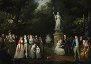 Meeting in the park (Royal Baths Park). by Kazimierz Wojniakowski